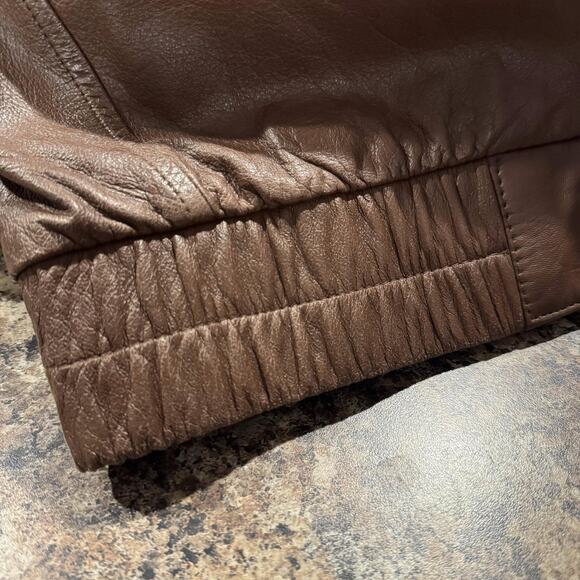 Reed Mens Jacket Vintage 100% Leather Bomber Flight Retro Casual Brown Medium KN - Picture 11 of 16